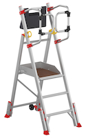 Plateforme roulante pliable en aluminium charge 150 kg - 3 marches - hauteur de travail : 2,75 m