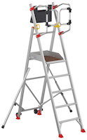 Plateforme roulante pliable en aluminium charge 150 kg - 5 marches - hauteur de travail : 3,25 m