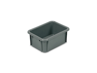 Bac 12 litres gerbable en PEHD fond plein parois pleines - dimensions : L 395 x l. 295 x H 165 mm - coloris gris