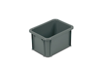 Bac 15 litres gerbable en PEHD fond plein parois pleines - dimensions : L 395 x l. 295 x H 215 mm - coloris gris