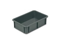 Bac 25 litres gerbable en PEHD fond plein parois pleines - dimensions : L 595 x l. 395 x H 165 mm - coloris gris