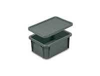 Couvercle pour bacs gerbables 12 et 15 litres en PEHD - dimensions : L 400 x l. 300 mm - coloris gris