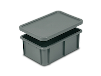 Couvercle pour bacs gerbables 25, 35 et 55 litres en PEHD - dimensions : L 600 x l. 400 mm - coloris gris