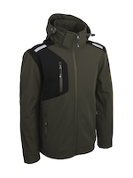 Veste softshell 94% polyester, 6% élasthanne. Tailles S à 4XL - Coloris : Bronze / Noir marine