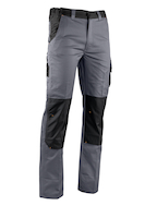 Pantalon bicolore "ARION" 60 % coton, 38 % polyester, 2 % élasthanne - Tailles 38 à 54 - Coloris gris acier / Gris sombre