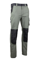 Pantalon bicolore "THOR" 60 % coton, 38 % polyester, 2 % élasthanne - Tailles 36 à 54- Kaki / Gris Sombre
