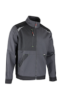 Veste zippée bicolore 60 % coton 40 % polyester - Tailles S à 3XL - Coloris Gris sombre / Noir