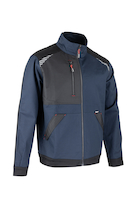 Veste zippée bicolore 60 % coton 40 % polyester - Tailles S à 3XL - Coloris Bleu foncé / Noir