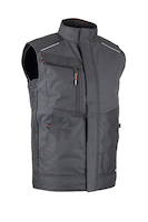 Gilet Bodywarmer 60 % coton 40 % polyester - Tailles S à 4XL - coloris Gris nuit/Noir