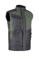 Gilet Bodywarmer 60 % coton 40 % polyester - Tailles S à 3XL - coloris Kaki/Noir