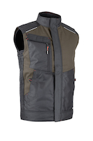 Gilet Bodywarmer 60 % coton 40 % polyester - Tailles S à 3XL - coloris Taupe/Noir
