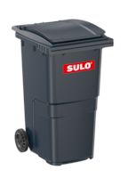 Conteneur 2 roues 240 litres corps Gris couvercle Gris prise frontale