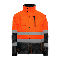 Blouson haute visibilité "LIFT" Doublure et manches amovibles - tailles : S à XXXL - coloris Orange/Noir